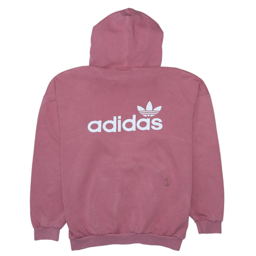 Adidas Womens Pink Pullover Hoodie XS Cotton Casual Logo Sweatshirt