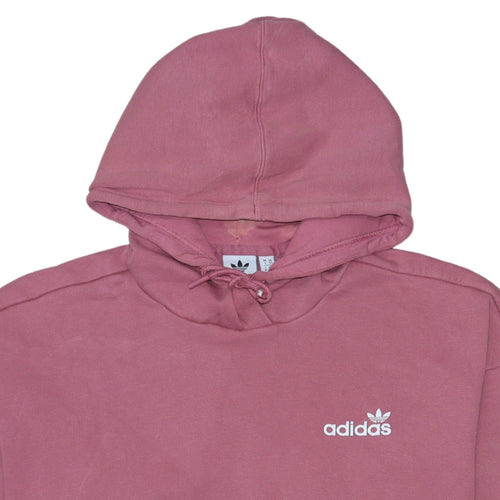 Adidas Womens Pink Pullover Hoodie XS Cotton Casual Logo Sweatshirt