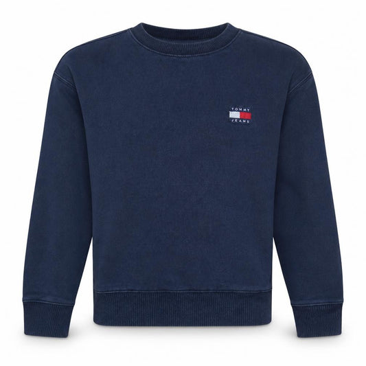 Front view of Tommy Jeans Men's Blue XS Crew Neck Pullover Sweatshirt