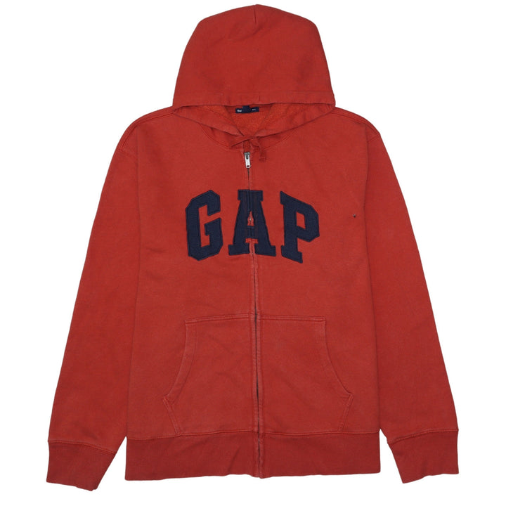GAP Men's Red XL Full Zip Logo Hoodie Cotton Fleece Sweatshirt