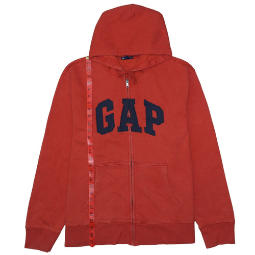 GAP Men's Red XL Full Zip Logo Hoodie Cotton Fleece Sweatshirt