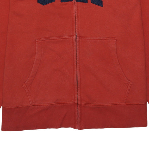 GAP Men's Red XL Full Zip Logo Hoodie Cotton Fleece Sweatshirt