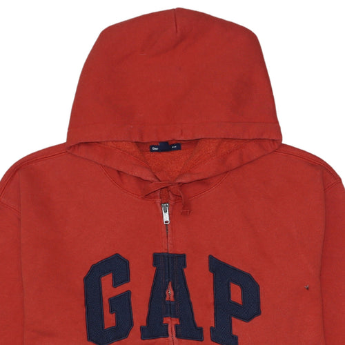 GAP Men's Red XL Full Zip Logo Hoodie Cotton Fleece Sweatshirt