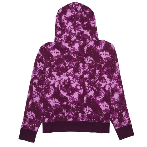 Champion Womens Purple Tie-Dye Hoodie Medium Pullover Logo Fleece