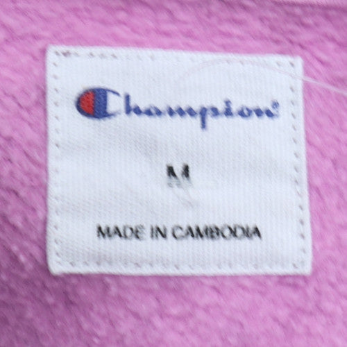 Champion Womens Purple Tie-Dye Hoodie Medium Pullover Logo Fleece