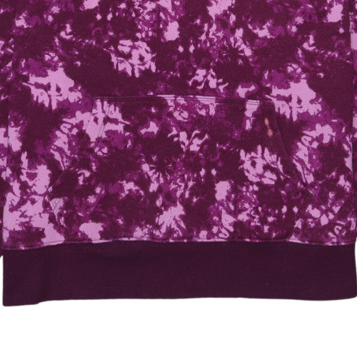 Champion Womens Purple Tie-Dye Hoodie Medium Pullover Logo Fleece