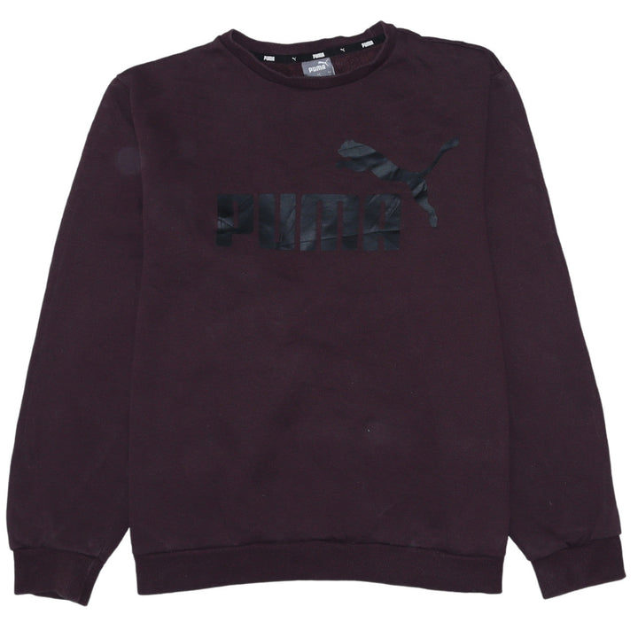 Puma Men's Brown XL Crew Neck Logo Pullover Sweatshirt