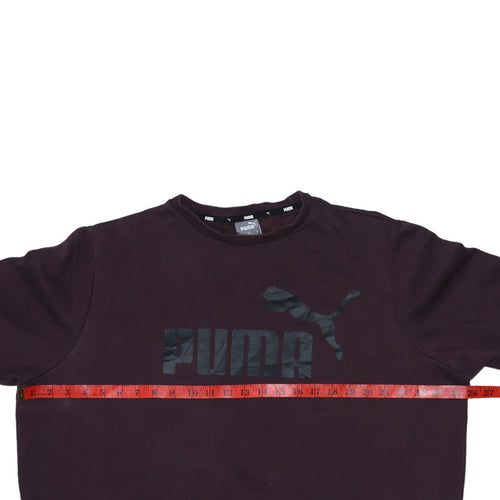 Puma Men's Brown XL Crew Neck Logo Pullover Sweatshirt