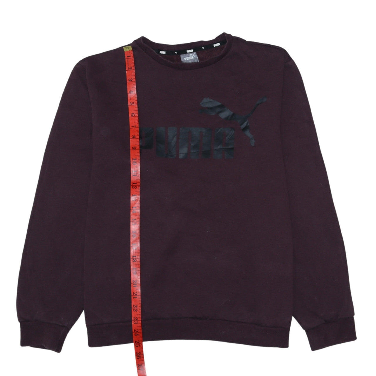 Puma Men's Brown XL Crew Neck Logo Pullover Sweatshirt
