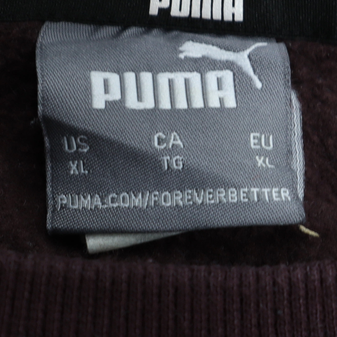 Puma Men's Brown XL Crew Neck Logo Pullover Sweatshirt