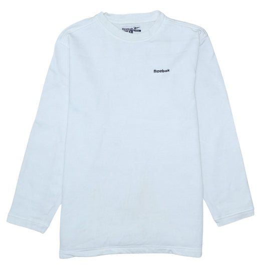 Reebok Womens White XL Crew Neck Pullover Sweatshirt