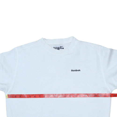 Reebok Womens White XL Crew Neck Pullover Sweatshirt