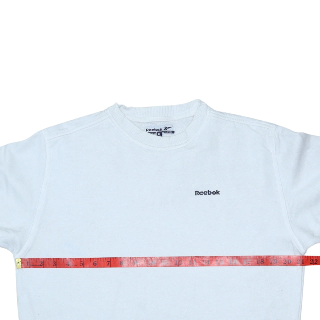 Reebok Womens White XL Crew Neck Pullover Sweatshirt