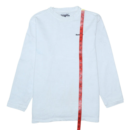 Reebok Womens White XL Crew Neck Pullover Sweatshirt