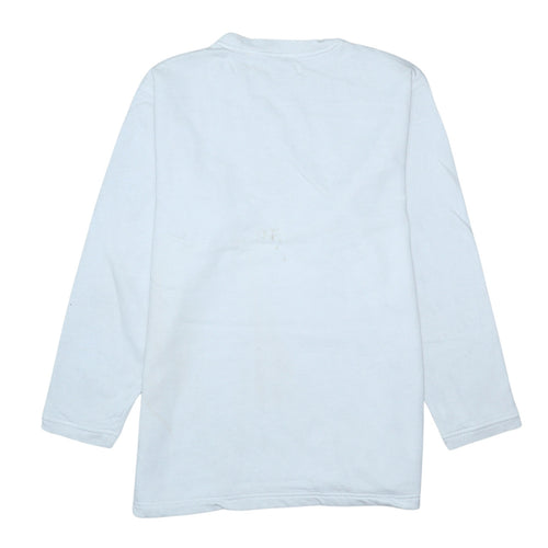 Reebok Womens White XL Crew Neck Pullover Sweatshirt