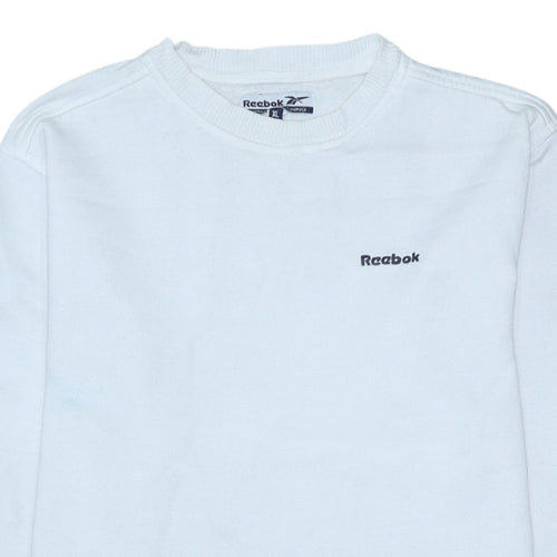 Reebok Womens White XL Crew Neck Pullover Sweatshirt