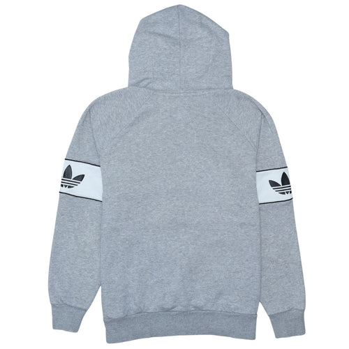 Adidas Womens Grey 1/2 Zip Hoodie Size 12 Classic Logo Pullover
