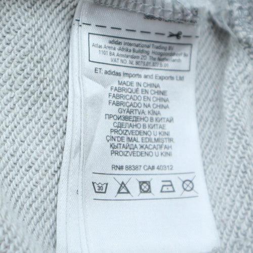 Adidas Womens Grey 1/2 Zip Hoodie Size 12 Classic Logo Pullover