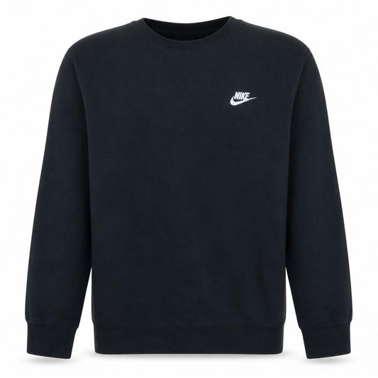 Front view of Nike Men's Black Regular Fit Crew Neck Pullover Sweatshirt M