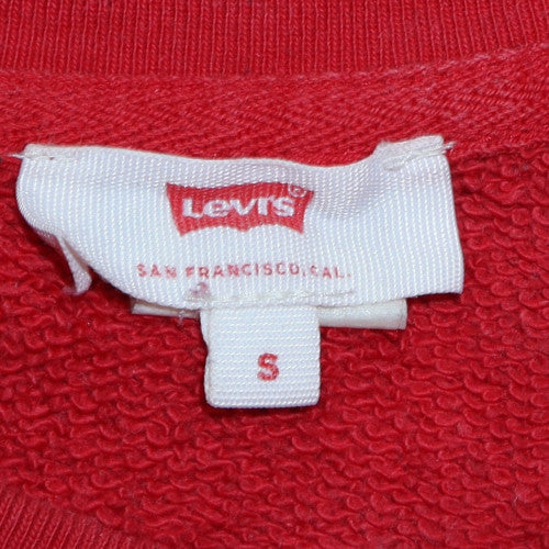 Levi's Mens Red Crew Neck Logo Sweatshirt Size S Pullover