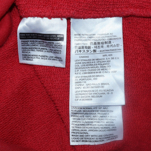Levi's Mens Red Crew Neck Logo Sweatshirt Size S Pullover