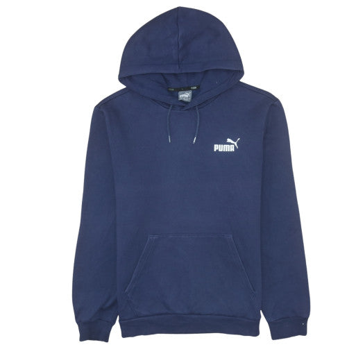 Puma Men's Navy Blue Pullover Hoodie Size M Classic Logo Cotton