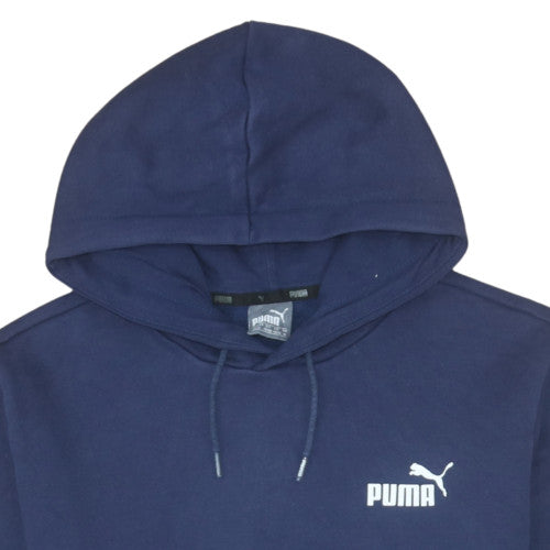 Puma Men's Navy Blue Pullover Hoodie Size M Classic Logo Cotton