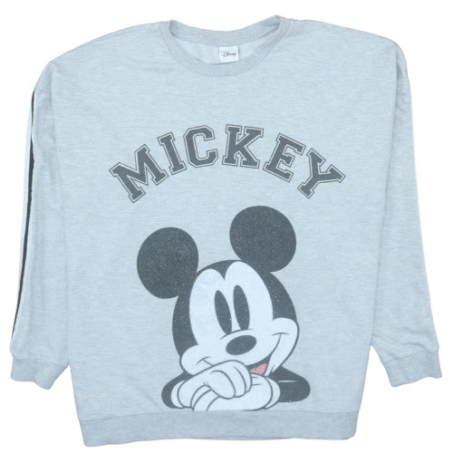 Disney Women's Grey Mickey Mouse Pullover Sweatshirt Size 20