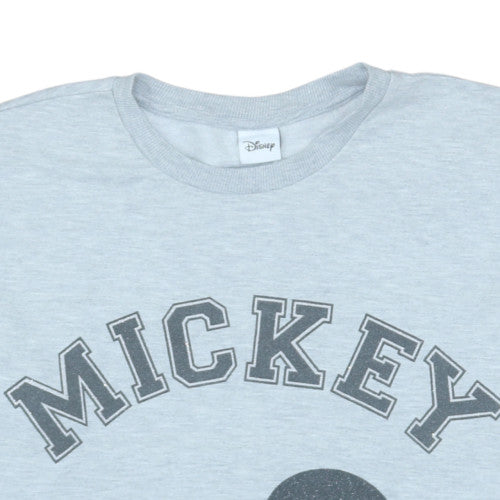 Disney Women's Grey Mickey Mouse Pullover Sweatshirt Size 20