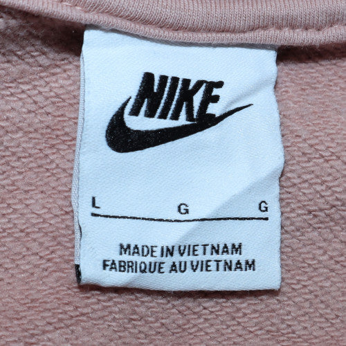 Nike Womens Pink Logo Crew Neck Pullover Sweatshirt L