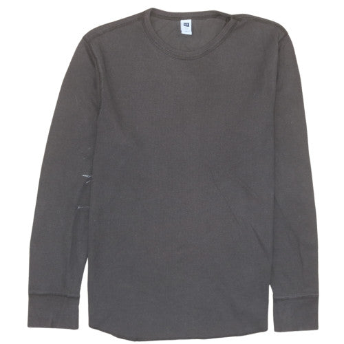 GAP Men's Black Long Sleeve Cotton Crew Neck T-Shirt Size L