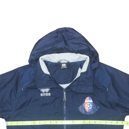 Errea Men's Blue XS Hooded Lined Water Resistant Football Jacket