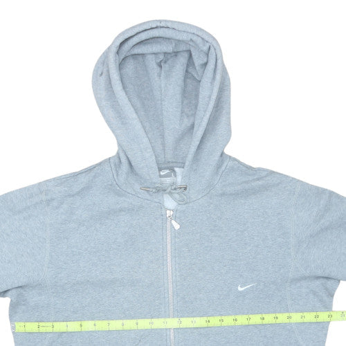 Nike Men's Grey Full Zip Hoodie L Fleece Lined Athletic Style