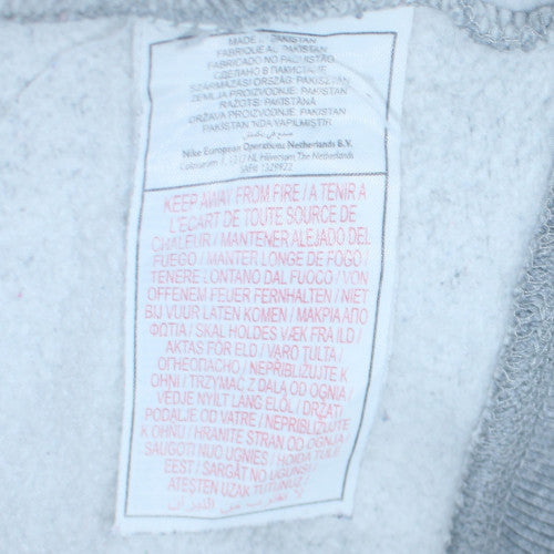 Nike Men's Grey Full Zip Hoodie L Fleece Lined Athletic Style