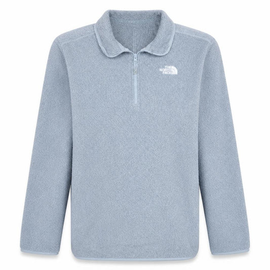 Front view of The North Face Men's Grey Fleece 1/4 Zip Pullover Sweatshirt M
