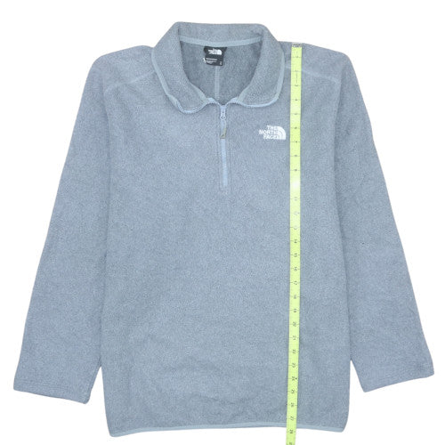 The North Face Men's Grey Fleece 1/4 Zip Pullover Sweatshirt M