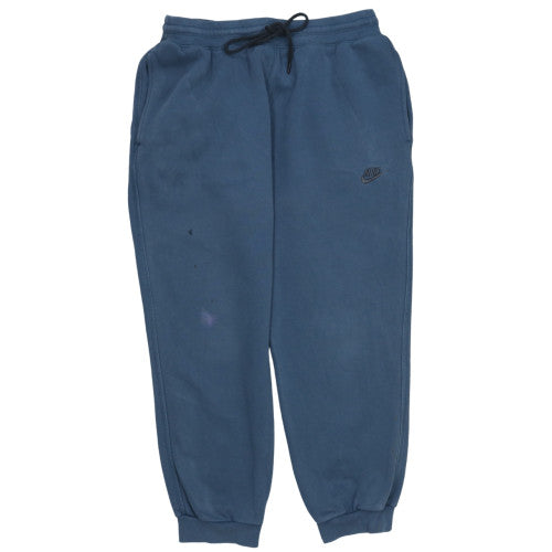 Nike Men Blue Jogger Sweatpants L Fleece Cotton Blend Drawstring Comfort