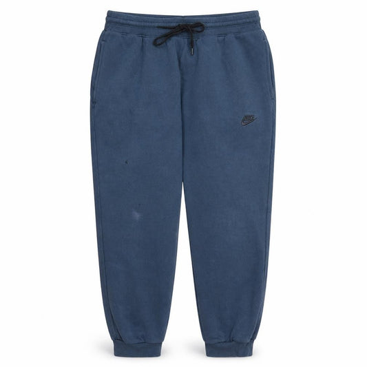 Front view of Nike Men Blue Jogger Sweatpants L Fleece Cotton Blend Drawstring Comfort
