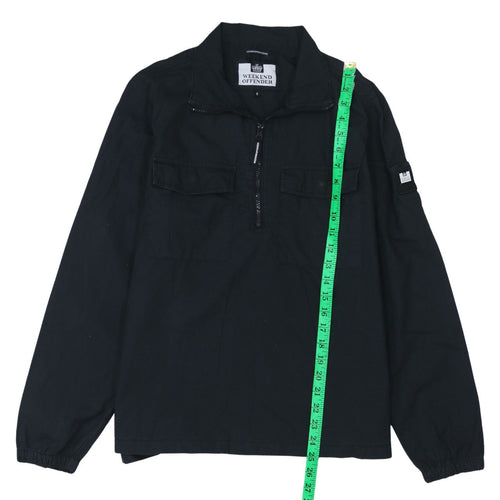 Weekend Offender Men's Black Cotton 1/2 Zip Long Sleeve Casual Shirt - Size S