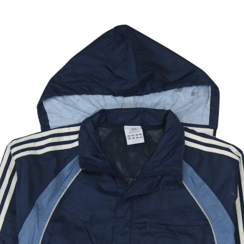 Adidas Men's Blue 2XS Track Jacket Hooded Full Zip Activewear