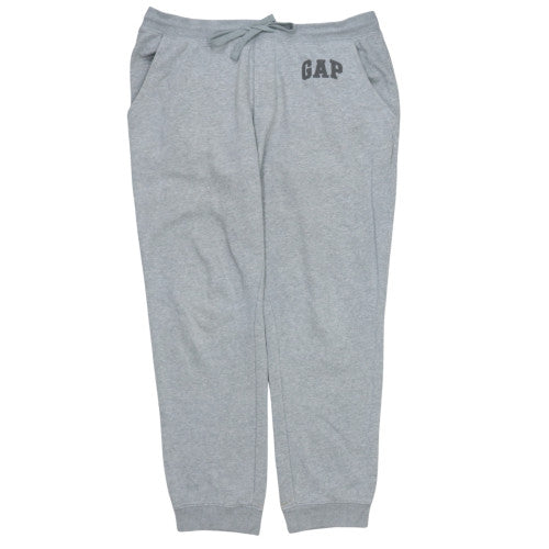 GAP Men's Grey Fleece Sweatpants L Regular Fit Drawstring Logo