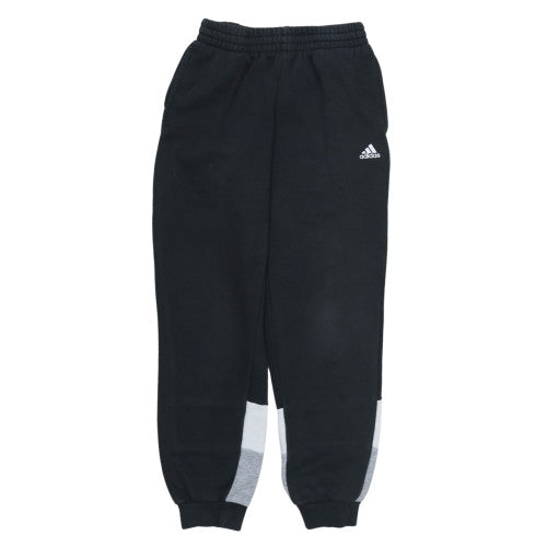 Adidas Boys Black Jogger Sweatpants 11-12 Years Colourblock Fleece