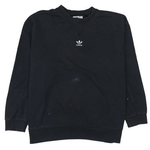 Adidas Womens Black Crew Neck Pullover Sweatshirt Size 14