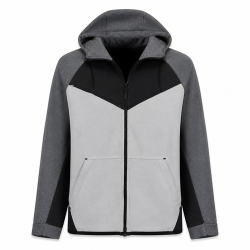 Nike Men's Grey Full Zip Hoodie L Sports Jersey Cotton Blend