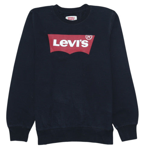 Levi's Boys Black Crew Neck Pullover Sweatshirt 16 Years Cotton Blend