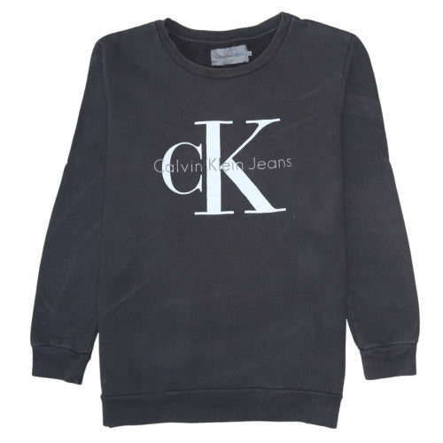 Calvin Klein Jeans Men’s Black Logo Crew Neck Sweatshirt M