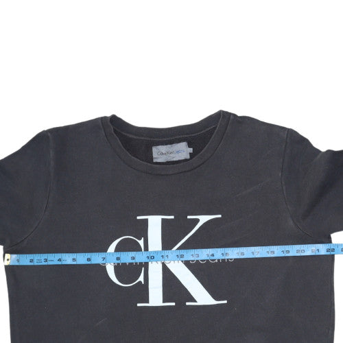 Calvin Klein Jeans Men’s Black Logo Crew Neck Sweatshirt M