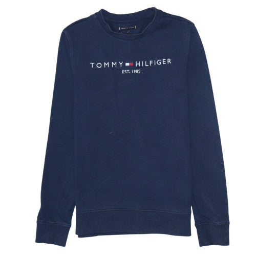 Tommy Hilfiger Boys Navy Blue Crew Neck Cotton Sweatshirt Size 164