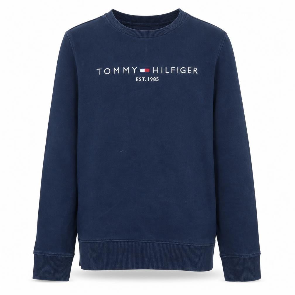 Tommy Hilfiger Boys Navy Blue Crew Neck Cotton Sweatshirt Size 164
