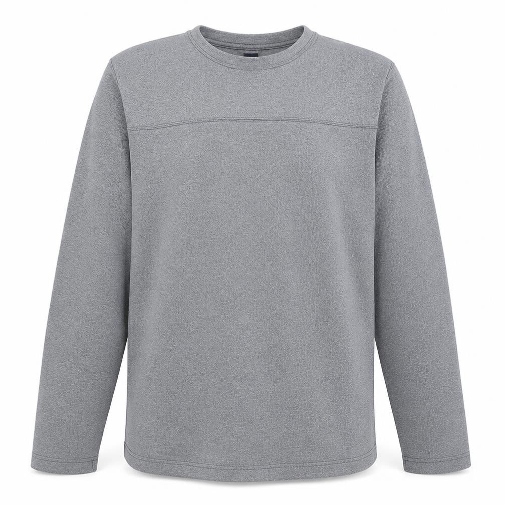 Front view of Gap men’s grey cotton crew neck pullover sweatshirt, size L